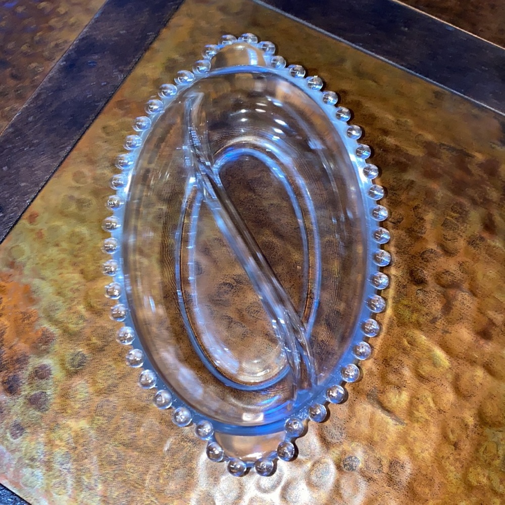 Imperial Glass Candlewick Divided Dish Vintage